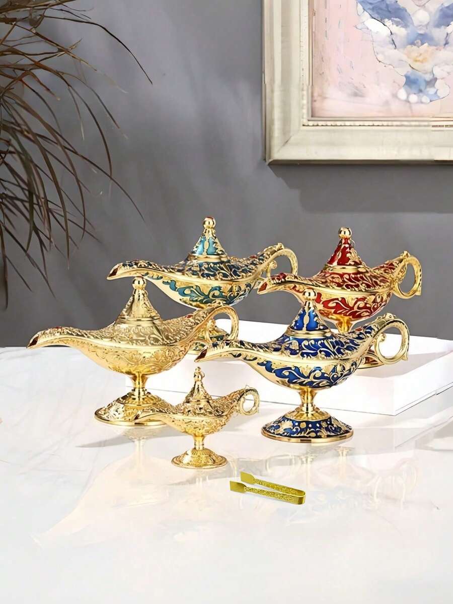Quà tặng trang phục và phụ kiện đèn thần cổ điển, chậu cây trang trí kiểu Ả Rập cổ điển (vàng), biểu ngữ tìm kiếm họa tiết vàng sang trọng, đèn thần, đồ trang trí tiệc cung điện, đèn thần, đồ trang trí thủ công hình đèn thần - Nhiều màu - Xem 1
