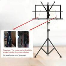 1pc Foldable & Adjustable Metal Music Score Stand, Portable Design Suitable For Sheet Music, Clarinet And Other Instruments, Ideal Gift For Music Events, Music Lessons, Birthday, Christmas - Black - View 15