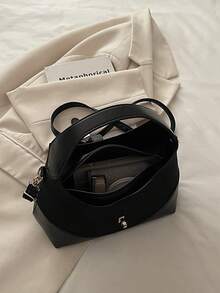 Geantă de mână pentru femei, geantă tote, geantă mică din piele întoarsă Crescent Moon, geantă cu mâner superior, geantă de umăr crossbody