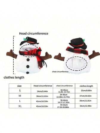 Plush Funny Pet Costume, Upright Snowman Outfit, Silly Dog Snowman Transformation Costume, Snowman Christmas Scarf. Interesting Christmas & Halloween Holiday Outfit Set For Small To Medium Pets, With Drawstring Hooded Warm Windproof Design