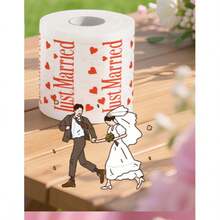 1pc 2-Ply/3-Ply/4-Ply Funny Novelty Toilet Paper, Creative Imitation Euro, Zebra, Poop, Heart-Shaped Wedding, Holding Hands Wedding, Coin Printed Toilet Paper Roll, Black Printed Toilet Paper Roll, Household Essential - Multicolor - View 20