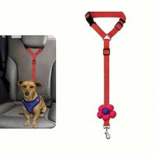 1Pc Pet Car Seat Belt Traction Rope, Car Cat And Dog Retainer, Retractable Car Safety Rope - hoa - Xem 12