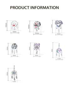 1 pièce Perle Capteur de rêves en argent sterling 925 pour bracelet et collier DIY pour bijoux de femmes et filles - attrape-rêves - Voir 9