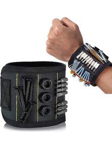 1pc Magnetic Tool Wristband, Adjustable Size, Suitable For Screws, Drill Bits, Nails And Other Tools, Used For Fixing Screws, Nails, Drill Bits - The Best Arm Tool For DIY Handicraft Enthusiasts, Ideal Birthday Gift For Dad, Husband, Grandpa, Bed, Dining Chairs, Dressing Table - Multicolor - View 1