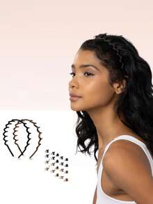 22pcs Simple Hair Claw Set, 2pcs Hair Hoops, 20pcs Mini Hair Claws, Fashion Hair Clips For Women | Non-Pulling And Non-Snagging | Durable Plastic Material | Ideal Gift For Women - Tortoiseshell And Black - Black - View 1