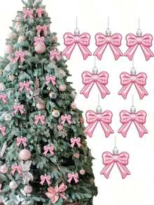 12 Pcs Pink Bow Decorations 3D Pink Bow Party Hanging Ornaments For Birthday Baby Shower Bachelorette Christmas Tree Wedding Party Indoor Ornament,Pink Ornaments For Christmas Tree Decor,Pink Christmas Ball Christmas Decorations Hanging Ornaments For Holiday Xmas Tree Home Decor,Christmas Decorations,Christmas Decor Home,Christmas Gifts,Christmas Tree Decorations,Christmas Ornaments For Tree