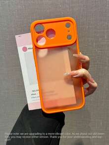 1pc Porous Orange Skin Feel Matte Transparent Phone Case Compatible With IPhone 17, 17 Pro, 17 Air, 17 Pro Max, 11, 11 Pro, 11 Pro Max, 12, 12 Pro, 12 Pro Max, 13, 13 Pro, 13 Pro Max, 14, 14 Pro, 14 Plus, 14 Pro Max, 15, 15 Pro, 15 Plus, 16, 16 Pro, 16 Pro Max, 16 Plus - Orange Skin - View 7