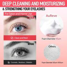 AuReve Lash Shampoo For Lash Extensions 60 Ml/2fl.Oz Eyelash Extension Cleanser With Lash Fan Lash Cleaning Kit, Gentle Foaming Eyelash Shampoo With Brush And Wash Bottle For Salon Home Care Peach - MàuH - Xem 3