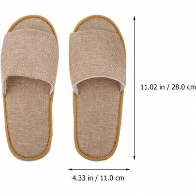 EstiloBaluue Pantuflas Antideslizantes De AlgodóN Y Lino Para Viajes 6 Pares Reutilizables Zapatillas De Spa Punta Abierta Sandalias Para Invitados CóModas Y PortáTilesVersióN Mejorada