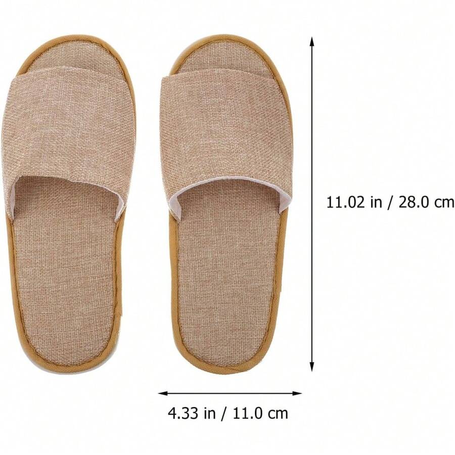 EstiloBaluue Pantuflas Antideslizantes De AlgodóN Y Lino Para Viajes 6 Pares Reutilizables Zapatillas De Spa Punta Abierta Sandalias Para Invitados CóModas Y PortáTilesVersióN Mejorada - 1 - Ver 1