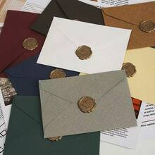 Textured Linen-Patterned Letter Paper Set, Western-Style Specialty Paper, Vintage-Style Book Invitation, Linen-Patterned Postcard, Storage Envelope - Multicolor - View 1