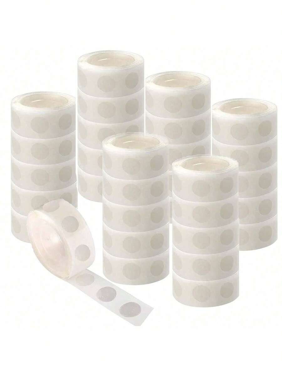 100个双面粘点，透明气球胶点，可移除胶点，手工气球胶点，圣诞派对礼物 - 白色 - 查看 1