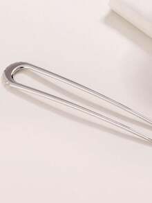 1个/2个装 大号优雅金色U型金属发夹 - 适合浓密长发女性，法式发夹 - 彩色 - 查看 4