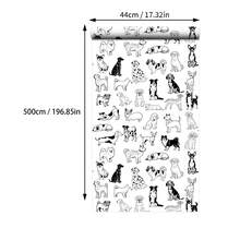 1 Rolo Papel de Parede Adesivo Autocolante Padrão Cachorro Preto e Branco - Descascável e Colável, À Prova d'Água, Removível, Adequado para Sala de Estar, Quarto, Sala de Jantar, Decoração Doméstica, Armário, Escrivaninha, Estante de Livros, Renovação de Móveis, Pet Shop, Propriedade de Aluguel, Decoração de Parede DIY - Multicolorido - Visão 14