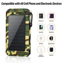 20000mAh Solar Charger,Portable Solar Power Bank, External Backup Battery Pack Dual 5V USB Ports Output For All Cell Phone And Electronic Devices, Built-In Dual LED Flashlight /Compass Suitable For Summer Holiday Outdoor Travel/Camping And Emergency Backup Mobile Power Supply Gifts For Family, Friends, Birthday - Camo - View 4