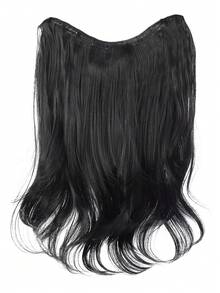 20 pulgadas Extensiones de cabello sintéticas con clip, resistentes al calor, peluca rizada en capas para mujeres, negro marrón, 5 clips - Multicolor - Ver 3