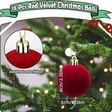 12pcs Handmade Flocked Christmas Ball Ornaments, Valentine's Day Burgundy Flocked Christmas Baubles, Christmas Tree Decorations, Flocked Plastic Balls, Christmas Hanging Decorations, Holiday Party Flocked Christmas Ornaments, Handcrafted Flocked Balls, Christmas Tree Decor, Flocked Christmas Tree Balls - Burgundy - View 6