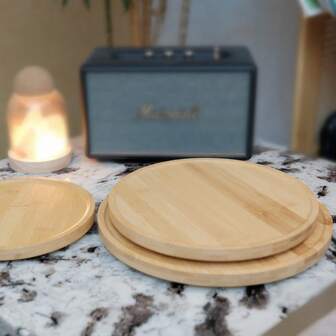 1个旋转竹木纸杯蛋糕架，多尺寸甜点展示架，适用于派对、家居装饰、厨房收纳