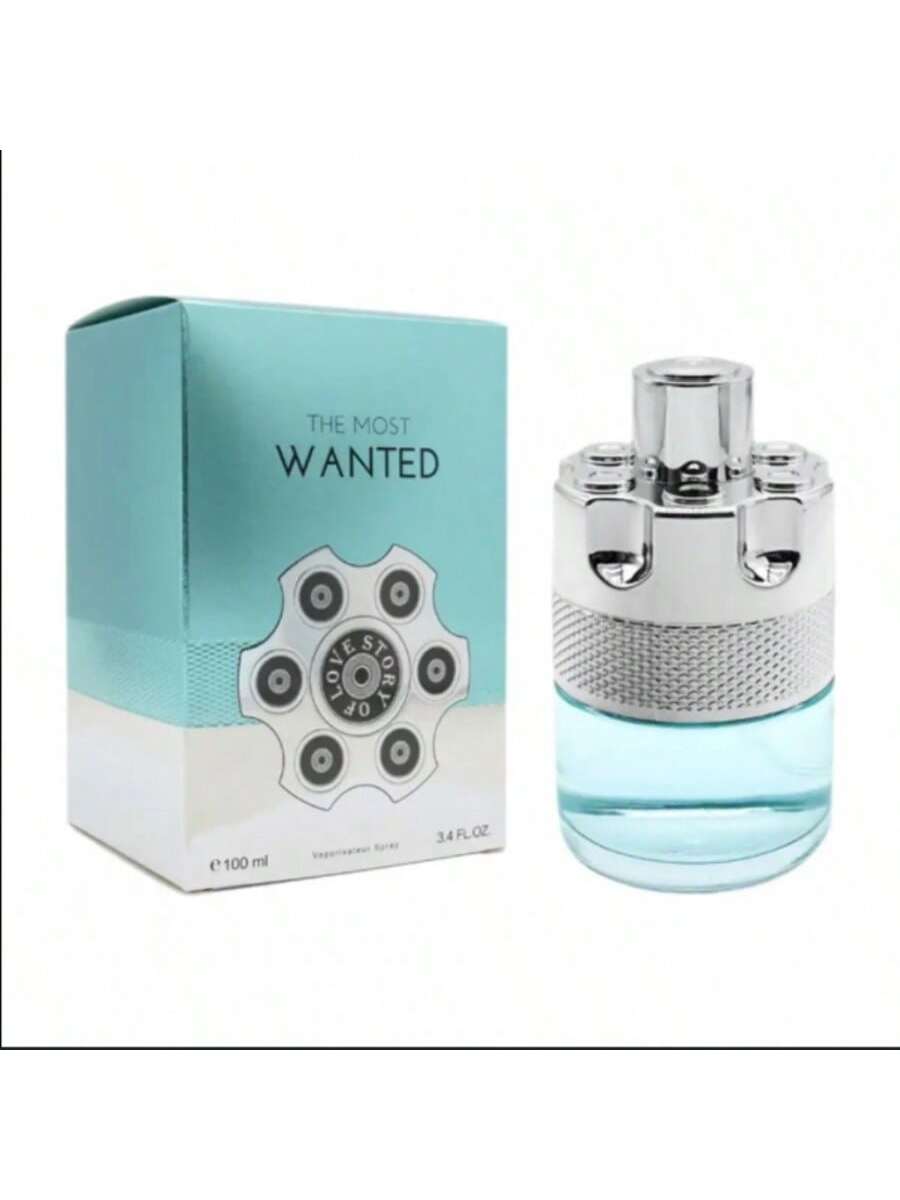 The Most Wanted Love Story Of Eau de Toilette 100ml - Diseño Menta Claro y Metálico, Fragancia Fresca para Hombres Moder