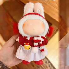 Christmas Clothes For Labubu,Clothes Compatible With 17cmDoll,Cute,Role Play, Advanced.Birthday Holiday Present/Christmas Doll Outfit Set[Clothing Only] - Red - View 4