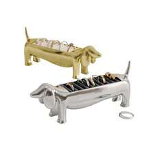 Dachsie Ring Holder - Holds Up To 10 Rings, Polished Metal Finish, Velvet-Padded Base, Jewelry Organizer For Dog Lovers - Gold - View 5