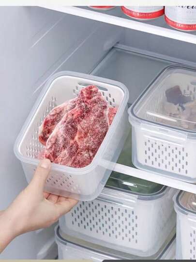 Double-Layer Drain Fresh-Keeping Box Sealed Lunch Box Food Storage Box.(School. Going To Work. Picnic.)