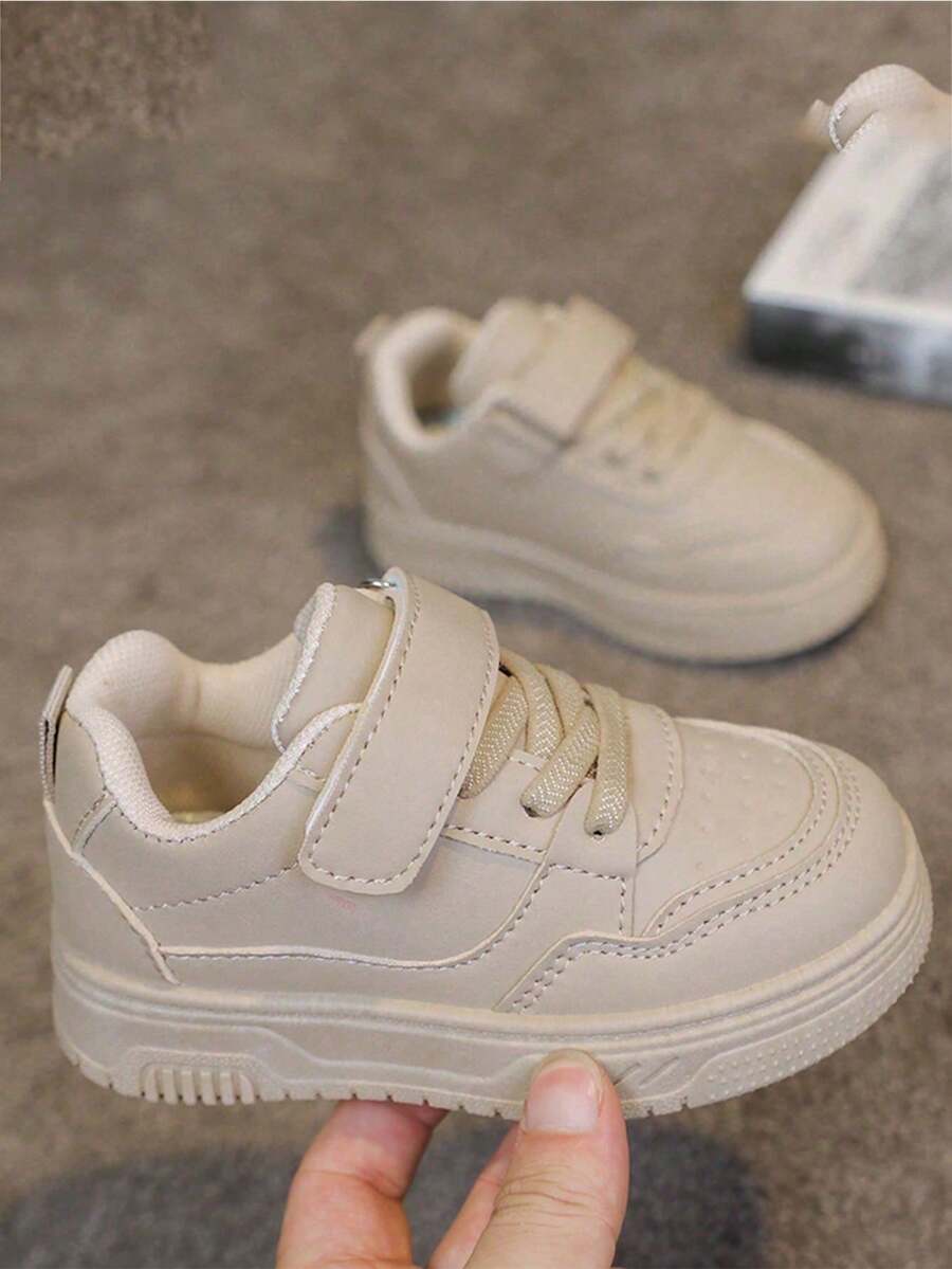 1 Pair Children's Soft Bottom Breathable Non-Slip Sports Shoes, Casual Low-Top Sports Shoes, Baby Toddler Shoes, Suitable For Boys/Girls Outdoor Running Shoes - Khaki - View 1