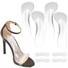 AWYY2 Pairs 3/4 Gel High Heel Insoles And 2 Pairs Heel Pads For Shoes Self-Adhesive Arch Support. Relieves Foot Pain Fits Pumps Sandals Dress Shoes Flats Sneakers Clear Women's 5-9 - 清除 - 查看 1