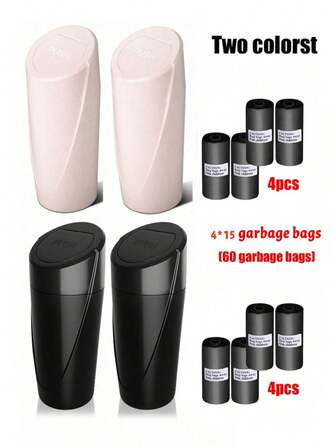 2 PIEZAS 1 pieza Papelera de coche con tapa - Papelera de coche con portavasos - Papelera de vehículo a prueba de fugas con bolsas de basura - Organizadores y almacenamiento de coche para accesorios de asiento delantero y trasero, accesorios esenciales mini para interior de coche, hogar, oficina (1 pieza de papelera + 2 rollos * 15 bolsas de basura / 1 pieza de papelera + 4 rollos * 15 bolsas de basura / 2 piezas de papelera + 2 rollos * 15 bolsas de basura / 2 piezas de papelera + 4 rollos * 15 bolsas de basura)