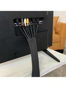 1/2/4pcs Durable Cable Management Sleeve, Cord Organizer System With Zipper For TV Computer Office Home Entertainment Flexible Cable Sleeve Wrap Cover Wire Hider System, Lightweight And Portable, Dust Resistant, Cord Protector - Multicolor - View 9