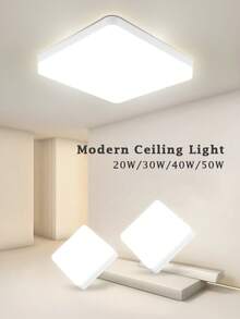 LED Ceiling Light, Home LED Light, White Frame Flat Panel Light, Bedroom Flush Mount Light, Home Lighting, 6500K, 110V/220V Universal, LED Room Light, High Brightness, Flicker-Free, Square/Round Pendant Light, Indoor Lighting Suitable For Home/Bedroom/Room/Hallway/Kitchen/Bathroom/Apartment/Balcony/Office - White Panel Ceiling Light - View 10