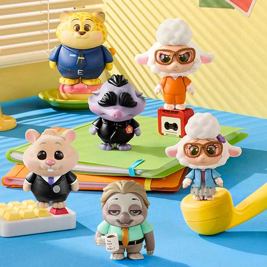 Bộ tượng nhỏ MINISO Disney Zootopia Cuộc sống thường nhật, hộp bí ẩn dễ thương, trang phục có thể thay đổi, mô hình thu nhỏ, trang trí bàn làm việc tại nhà. - Nhiều màu - Xem 1