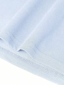 1 chiếc áo thun ngắn tay in họa tiết dành cho bé gái tuổi teen, kiểu dáng thường ngày thoải mái, thời trang mùa hè. - Màu xanh lam - Xem 6