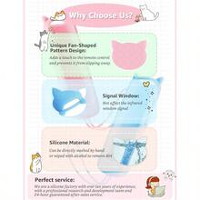 AWYY2Pack ONEBOM Cover For Roku Remote With Cat Ears Design Silicone Skin Case Fit With Hisense/ Roku TV Steaming Stick/Express Universal Replacement Controller. Glow In The Dark Blue/Pink - 藍光粉紅 - 查看 2