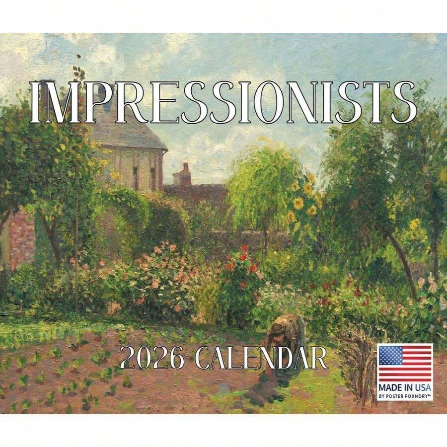 Impressionist Art Calendar 2026 Monthly Wall Calender 12 Month | American Made In The USA - ColorF - View 1