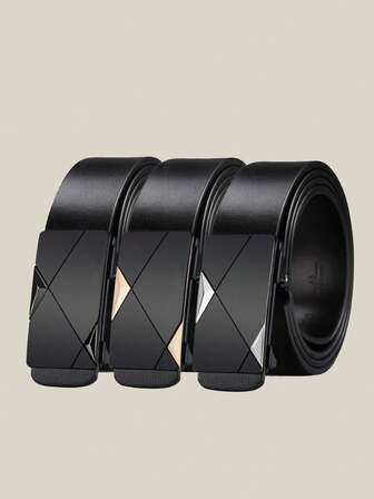 1条男士自动扣休闲皮带，适合搭配牛仔裤和商务裤