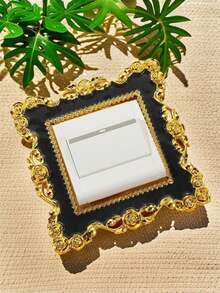 半片装欧式创意玫瑰花开关贴纸，双开关银/黑开关贴纸，适用于家居和室内装饰，以及圣诞节和万圣节装饰、家居装饰、秋季装饰、房间装饰、圣诞节装饰、家居墙贴、墙贴 - 銀白/黑色 - 查看 28