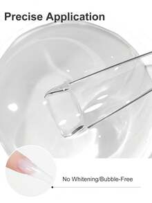 XEIJAYI 1片25克软质假指甲贴纸凝胶，可卸UV LED凝胶美甲延长片，短指甲胶水凝胶美甲 - 無色 - 查看 6