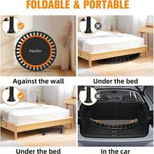 40"/48" Foldable Mini Trampoline Load 330lbs Portable Exercise Rebounder With Durable Bungee Band Fitn Trampoline For Adults And - 40Có xử lý - Xem 4