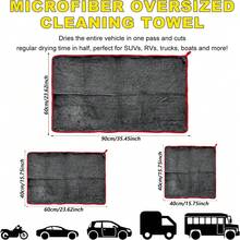 Toalla de secado de microfibra suave y de alta calidad para automóviles, súper absorbente y libre de rayones, adecuada para la mayoría de los artículos - Rojo y negro - Ver 5