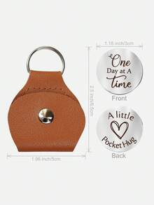 Regalos de Abrazos de Bolsillo con llavero de cuero, inspiradores para hombres, novio, novia, hijo, hija, hermano - Multicolor - Ver 6