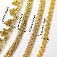 5M/20M 0.8cm-2cm Metallic Braid Lace Trim Christmas Gift Wrapping DIY Flower Pattern Costumes Lace Ribbon Crafts Sewing Border Home Decor - Multicolor - View 3