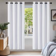 Deconovo White Curtains Thermal Insulated Room Darkening Eyelet Curtains For Girls Bedroom Silver Grey 42 X 63 Inch 2 Panels
