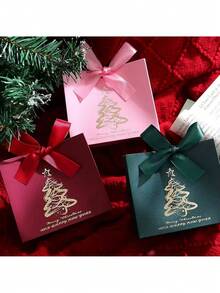 Christmas Gift Boxes, Mini Christmas Gift Boxes With Ribbons, Holiday Christmas Gift Boxes - Various Holiday Candy Gift Bags, Used For Christmas Party Gift Packaging Bags, Home Christmas Decorations, Christmas Decorations, New Year Gift Bags, Holiday Gifts - Multicolor - View 7