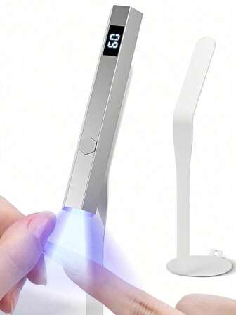 带支架的迷你便携式紫外线指甲灯，适用于凝胶指甲，10 秒快速固化指甲干燥机，USB 供电，家庭 DIY 凝胶指甲油