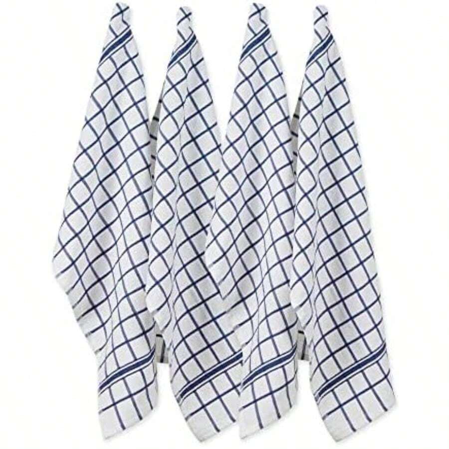 DII Basic Terry Collection - Juego de paños de Cocina sólidos para Ventanas, 12 x 12 Pulgadas, , 6 Piezas(Azul Toalla de cocina) - Multicolor - Ver 1