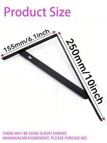 2pcs/6pcs Multi-Size Black Stainless Steel Triangle Bracket Wall-Mounted Right Angle Iron One-Word Board Shelf Bracket Wall-Mounted Load-Bearing Shelf Fixed Tripod Support Bracket, Easy Installation - Multicolor - View 14