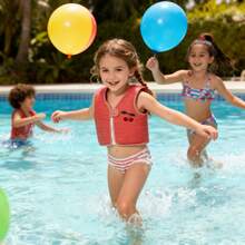 儿童充气游泳救生衣背心 - 浮力救生衣 - 轻便透气，男女童均适用，无袖设计，适合水上游泳、户外水上运动背心