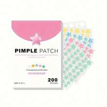 200 Pcs HITWORKER Cute Hydrocolloid Acne Patches | Star-Shaped Acne Patches, Waterproof And Non-Drying, Gentle And Non-Irritating, Suitable For All Skin Types, Colorful Design. - 彩色-200pcs - 查看 1