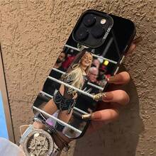 Funda de teléfono W-WWE L-Liv Morgan compatible con  17,16,15,14,13,12,X,8,Pro,Max,Plus,E,SE4,Air,Mini, cubierta negra mate IMD compatible con funda  17 pro max, funda  17 pro, funda  17, funda  16 pro max, funda  17 pro max - z7 - Ver 8